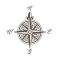 Vintage nautical compass rose Royalty Free Stock Photo