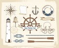 Vintage nautical decoration set