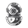 Vintage nautical diving helmet vector
