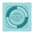 Vintage nautical grunge label with lifebuoy