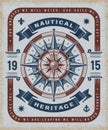 Vintage Nautical Heritage Typography Royalty Free Stock Photo