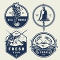 Vintage nautical labels collection Royalty Free Stock Photo