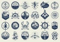 Vintage nautical labels collection Royalty Free Stock Photo