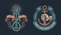 Vintage nautical logos Royalty Free Stock Photo