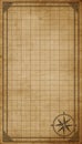 Vintage nautical map grid with compass rose and decorative border, AI generated image Royalty Free Stock Photo