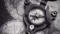 Vintage Compass On World Map Royalty Free Stock Photo