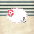 Vintage nautical scrap template with photo frame Royalty Free Stock Photo