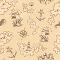 Vintage nautical seamless pattern