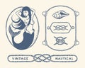 Vintage nautical set Royalty Free Stock Photo