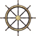 Vintage Nautical Ship Wheel Isolated Royalty Free Stock Photo