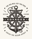 Vintage Nautical Voyager Typography One Color