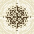 Vintage nautical wind rose Royalty Free Stock Photo