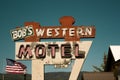 Vintage Neon Motel Sign in Wyoming Royalty Free Stock Photo