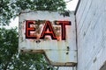 Vintage Neon Restaurant Sign Royalty Free Stock Photo