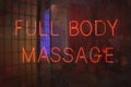 Vintage Neon Sign in Window Full Body Massage