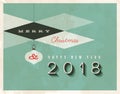 Vintage 2018 New Year`s Eve greeting card.