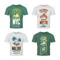 Vintage New York bikers club vector logo t-shirt mock up set.