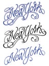 Vintage New York calligraphic handwritten lettering