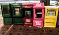 Vintage Newspaper Boxes in Downtown Columbia, SC