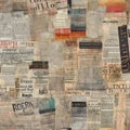 Vintage Newspaper Clippings Collage Texture Background Royalty Free Stock Photo