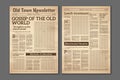 Vintage newspaper. News articles newsprint magazine old design. Brochure newspaper pages. Paper retro journal vector