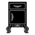 Vintage night stand icon, simple style