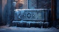 Vintage Nostalgia: Frozen Antique Radiator in an Icy Living Room