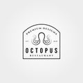 vintage octopus premium logo vector symbol illustration design