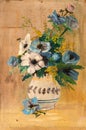 Still Life with Flowers in a Vase Oil Painting Royalty Free Stock Photo