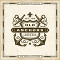 Vintage Old Anchors Label Royalty Free Stock Photo