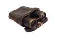 Vintage old binoculars with a holster