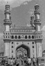 Vintage Old Black and White Photo of 1979 Charminar Haydrabad Royalty Free Stock Photo