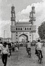 Vintage Old Black and White Photo of 1979 Charminar Haydrabad Royalty Free Stock Photo
