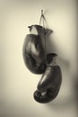 Vintage old boxing gloves Royalty Free Stock Photo