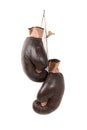 Vintage old boxing gloves Royalty Free Stock Photo