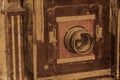 Vintage old camera large format closeup front lens Royalty Free Stock Photo