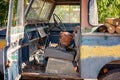 Vintage Old Car Grunge Interior Royalty Free Stock Photo