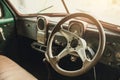Vintage old car interior dashboard Royalty Free Stock Photo