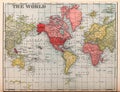 Vintage Antique Historical World Map