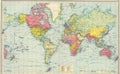 Vintage Antique Historical World Map Royalty Free Stock Photo