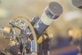 Vintage old exploration theodolite, a precision instrument for m Royalty Free Stock Photo