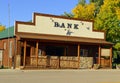 Vintage, old fashioned savings bank building in western America Royalty Free Stock Photo