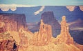 Vintage old film stylized rock formations in Canyonlands National Park, USA Royalty Free Stock Photo