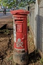 Vintage Old GR King George red postbox,Sri Lanka