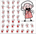 Vintage Old Granny Character Concepts - Different Vector illustrations