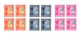 Vintage and old Hong Kong postage stamps in mint condition Royalty Free Stock Photo