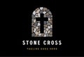 Vintage Old Jesus Christian Catholic Cross Rock Stone for Church Chapel Religion Logo Royalty Free Stock Photo