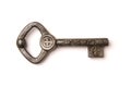 Vintage old key isolated on white background Royalty Free Stock Photo