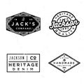 Vintage old labels design set. Prints for t-shirt Royalty Free Stock Photo