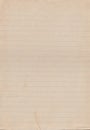 Vintage old lined paper. Close up and top view shot Royalty Free Stock Photo